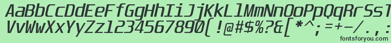 UnispaceIt Font – Black Fonts on Green Background
