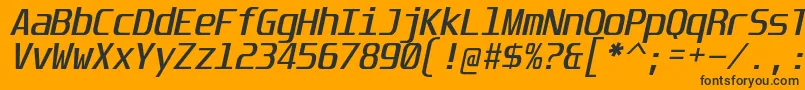 UnispaceIt Font – Black Fonts on Orange Background
