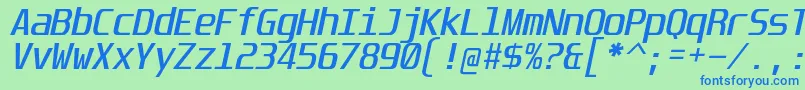 UnispaceIt Font – Blue Fonts on Green Background