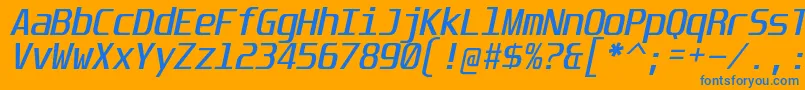 UnispaceIt Font – Blue Fonts on Orange Background