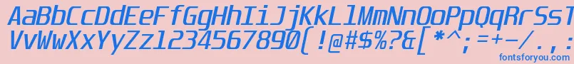 UnispaceIt Font – Blue Fonts on Pink Background