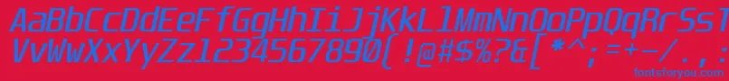 fuente UnispaceIt – Fuentes Azules Sobre Fondo Rojo