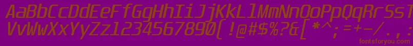 UnispaceIt-fontti – ruskeat fontit violetilla taustalla