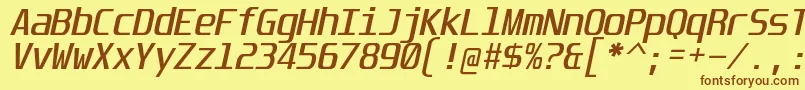 UnispaceIt Font – Brown Fonts on Yellow Background