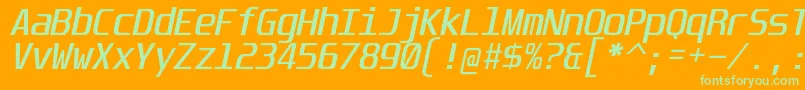 UnispaceIt Font – Green Fonts on Orange Background