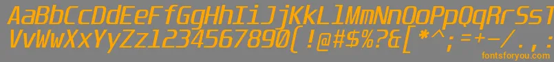 UnispaceIt Font – Orange Fonts on Gray Background