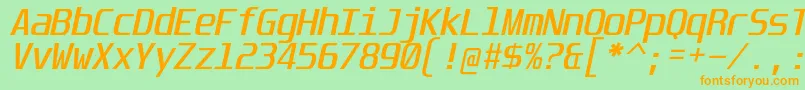 UnispaceIt Font – Orange Fonts on Green Background