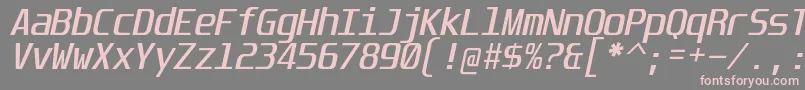 UnispaceIt-fontti – vaaleanpunaiset fontit harmaalla taustalla