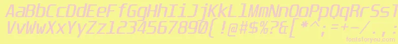 UnispaceIt Font – Pink Fonts on Yellow Background