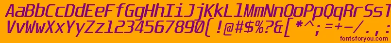 UnispaceIt Font – Purple Fonts on Orange Background