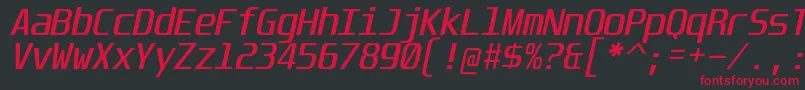 UnispaceIt Font – Red Fonts on Black Background