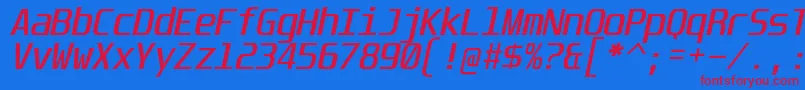 UnispaceIt Font – Red Fonts on Blue Background