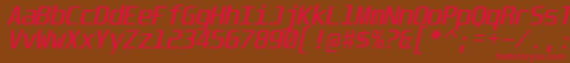 UnispaceIt Font – Red Fonts on Brown Background