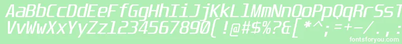 フォントUnispaceIt – 緑の背景に白い文字