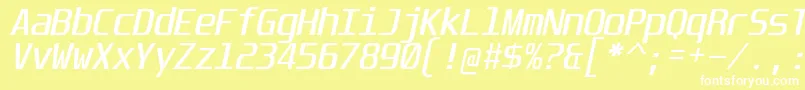 フォントUnispaceIt – 黄色い背景に白い文字