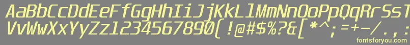 UnispaceIt Font – Yellow Fonts on Gray Background