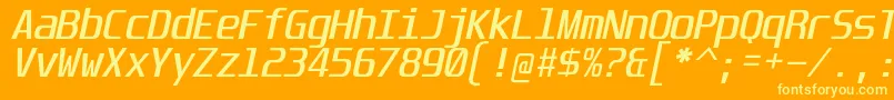 UnispaceIt Font – Yellow Fonts on Orange Background