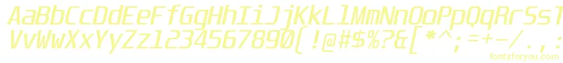 UnispaceIt Font – Yellow Fonts on White Background