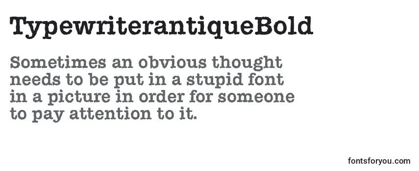 TypewriterantiqueBold フォントのレビュー