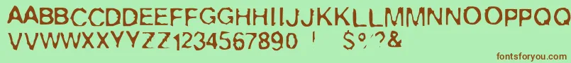 Myshoesandsocks Font – Brown Fonts on Green Background