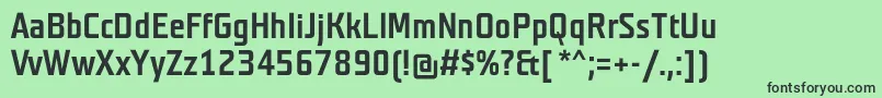 TeutonmagerBold-fontti – mustat fontit vihreällä taustalla