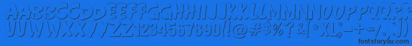 フォントAndersonFireballXl5Shadow – 黒い文字の青い背景
