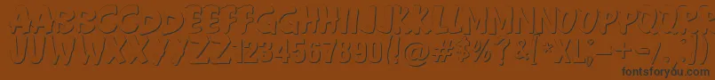 フォントAndersonFireballXl5Shadow – 黒い文字が茶色の背景にあります