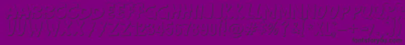 AndersonFireballXl5Shadow-fontti – mustat fontit violetilla taustalla
