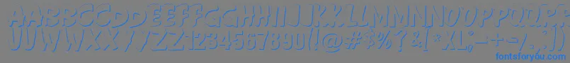 フォントAndersonFireballXl5Shadow – 灰色の背景に青い文字