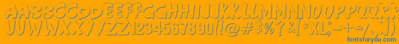 AndersonFireballXl5Shadow Font – Blue Fonts on Orange Background