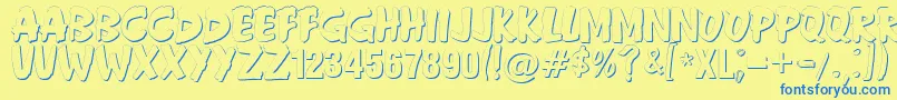 AndersonFireballXl5Shadow Font – Blue Fonts on Yellow Background