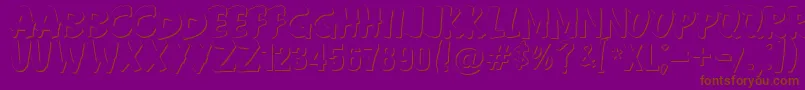 AndersonFireballXl5Shadow Font – Brown Fonts on Purple Background