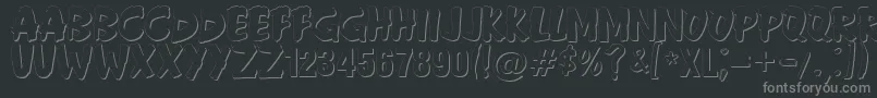 フォントAndersonFireballXl5Shadow – 黒い背景に灰色の文字