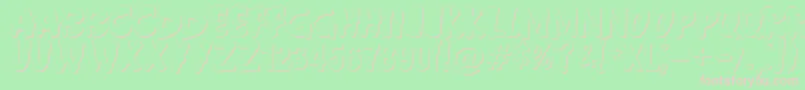 AndersonFireballXl5Shadow-fontti – vaaleanpunaiset fontit vihreällä taustalla
