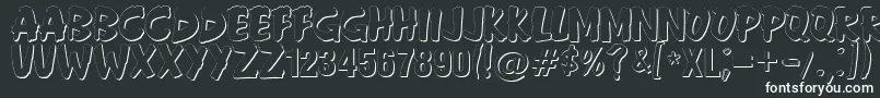 AndersonFireballXl5Shadow-fontti – valkoiset fontit mustalla taustalla
