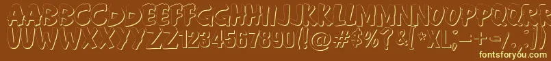Шрифт AndersonFireballXl5Shadow – жёлтые шрифты на коричневом фоне