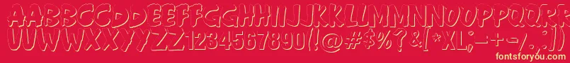 AndersonFireballXl5Shadow Font – Yellow Fonts on Red Background