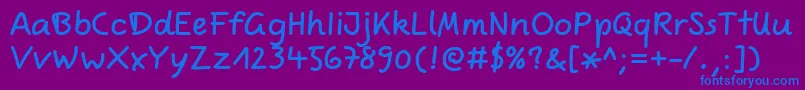 Lisätietoja ComicjensfreeproRegular-fontista ComicjensfreeproRegular-fontti – siniset fontit violetilla taustalla