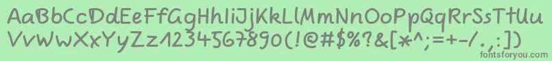 フォントComicjensfreeproRegular – 緑の背景に灰色の文字