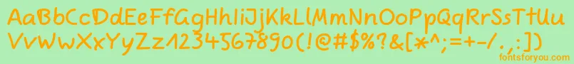 ComicjensfreeproRegular Font – Orange Fonts on Green Background