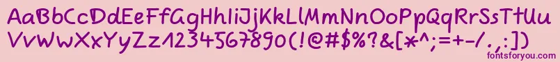 ComicjensfreeproRegular Font – Purple Fonts on Pink Background