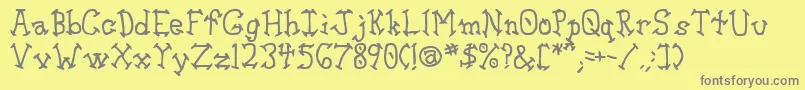 Asweb Font – Gray Fonts on Yellow Background