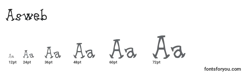 Размеры шрифта Asweb