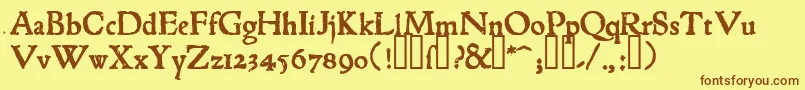 1543humaneJensonBold Font – Brown Fonts on Yellow Background