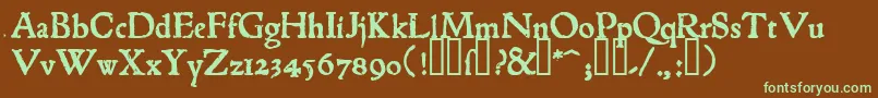 1543humaneJensonBold Font – Green Fonts on Brown Background