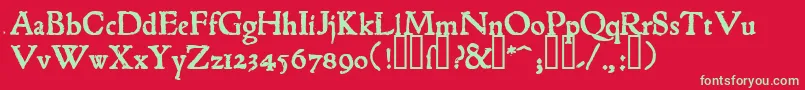 1543humaneJensonBold Font – Green Fonts on Red Background