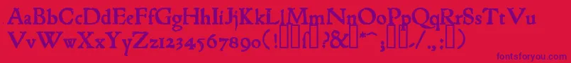 1543humaneJensonBold Font – Purple Fonts on Red Background