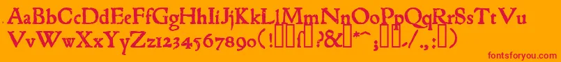 1543humaneJensonBold Font – Red Fonts on Orange Background