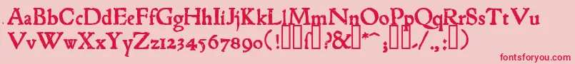 1543humaneJensonBold Font – Red Fonts on Pink Background