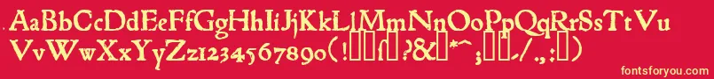 1543humaneJensonBold Font – Yellow Fonts on Red Background